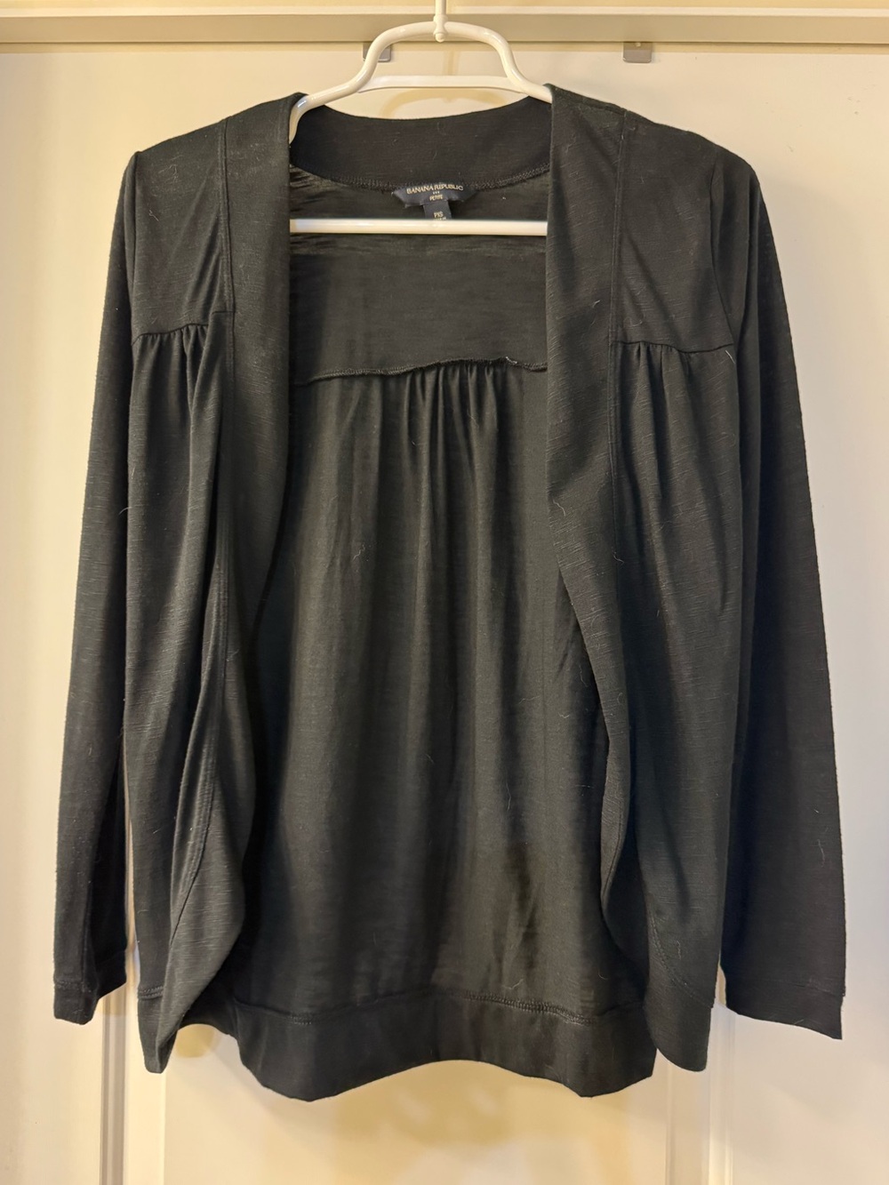 Black Open-Front Lightweight Cardigan